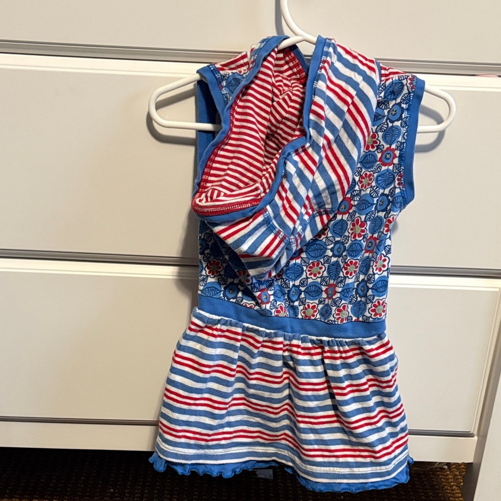 Oilily Colorful Boho Floral and Striped Dress size 2T - Picture 2 of 4